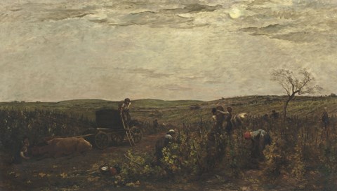 Framed Wine Harvest In Burgundy, 1863 Print