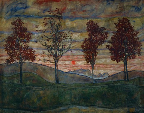 Framed Four Trees, 1917 Print