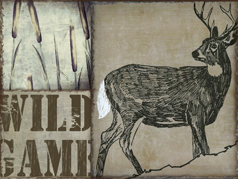 Framed Deer with white tail Print