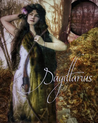 Framed Art Nouveau Zodiac Sagittarius Print