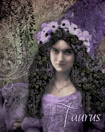 Framed Art Nouveau Zodiac Taurus Print