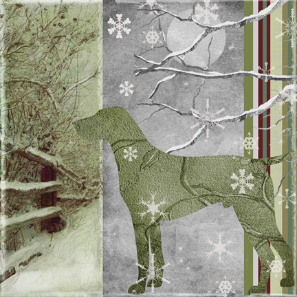 Framed Country Christmas Dog Print