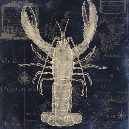 Framed Maritime Blues II Print