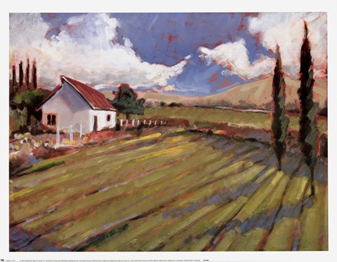 Framed Pastoral Fields II Print