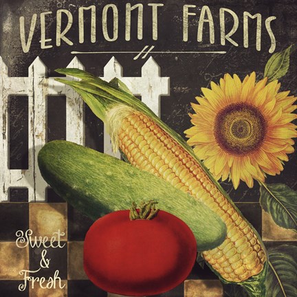 Framed Vermont Farms VII Print