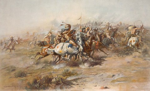 Framed Battle of Little Bighorn Print