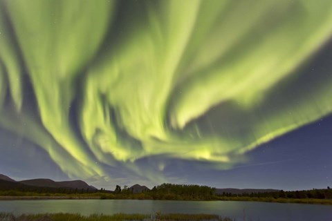 Framed Aurora Borealis, Yukon, Canada Print