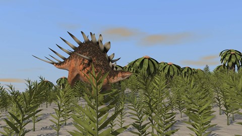 Framed Kentrosaurus Grazing Print