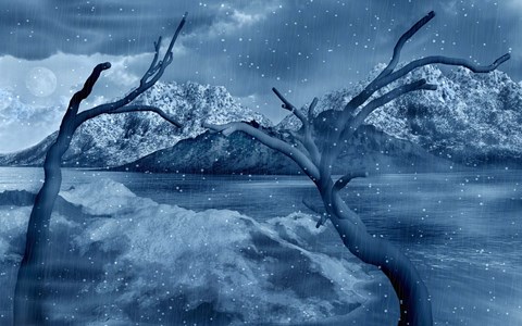 Framed Snow Covered Landscape Print