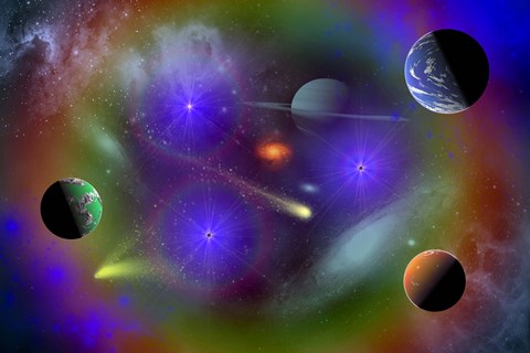 Framed Conceptual Image of Outer Space Print
