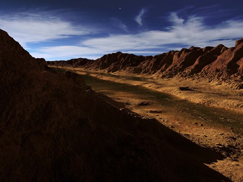 Framed River on Mars Print