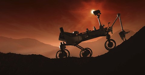 Framed Curiosity the Mars Mountaineer Print