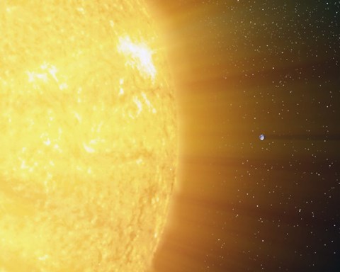 Framed Sun and the Earth Print