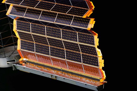 Framed Solar Arrays on Space Station Print