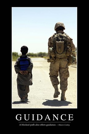 Framed Guidance: Inspirational Quote and Motivational Poster Print