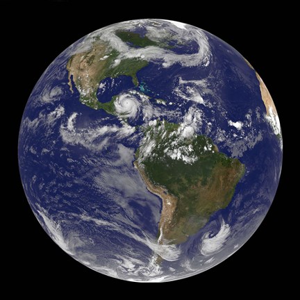 Framed Hurricane Dean Approaches Yucatan Peninsula Print