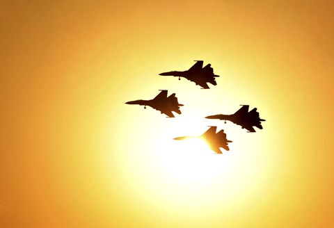 Framed Russian Knights Display Team Aerobatics Print