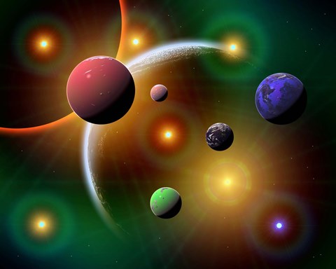 Framed Stars and Planets in the Milky Way Galaxy Print