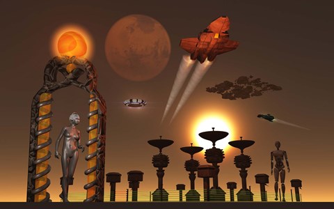 Framed Interstellar Relay Station Print