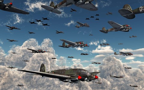 Framed German Heinkel Print