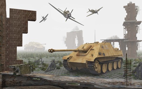 Framed American P-47 Fighter Planes Print