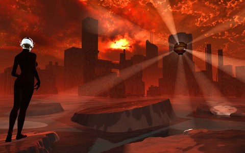 Framed Futuristic City Print