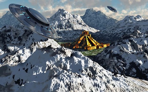 Framed South American City of El Dorado in Winter Print