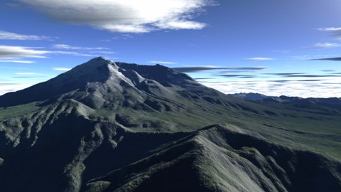 Framed Terragen Render of Mt St Helens Print