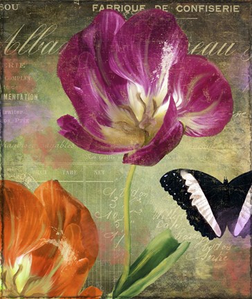 Framed Aubergine Peony Print