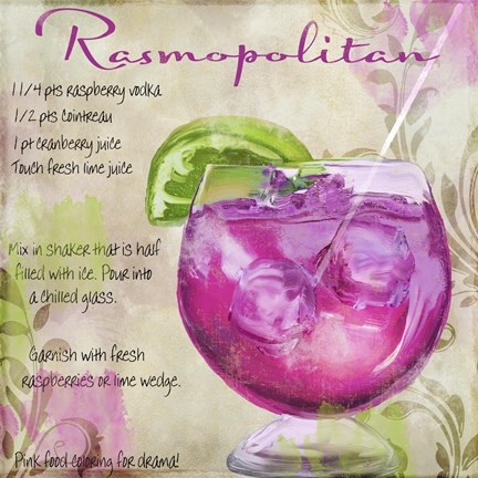 Framed Cocktail Quartet I Print