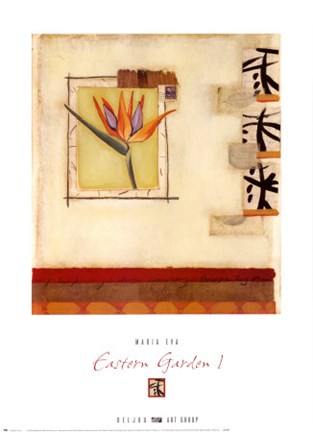 Framed Eastern Garden I Print