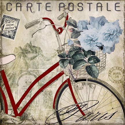 Framed Postale Paris II Print