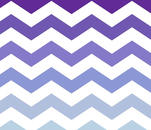 Framed Purple-Blue Chevron Print