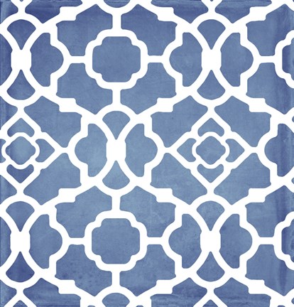 Framed Moroccan Blues III Print