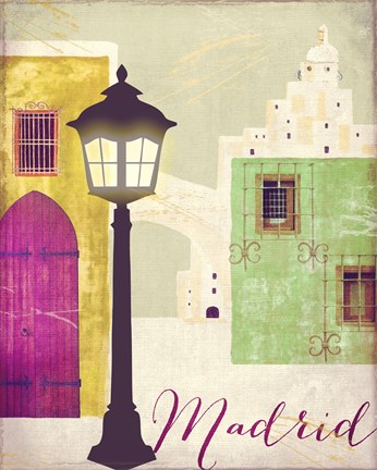 Framed Retro Cities IV Print