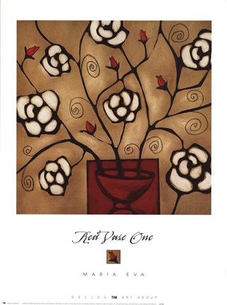 Framed Red Vase One Print