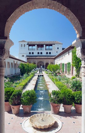 Framed Palacio del Generalife, Alhambra, Granada, Andalucia, Spain Print