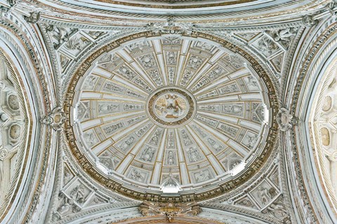 Framed Catedral Mosque of Cordoba, Ceiling, Cordoba, Andalucia, Spain Print