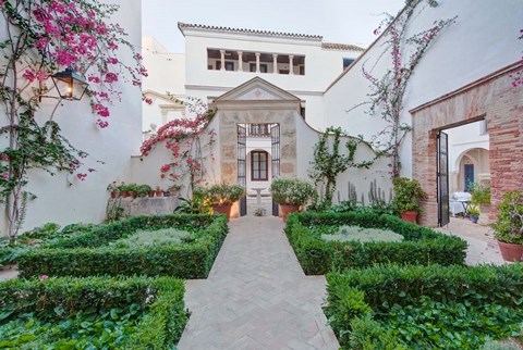 Framed Hotel Courtyard, Cordoba, Andalucia, Spain Print