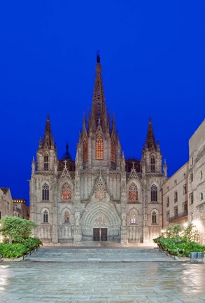 Framed Gothic Quarter, Barcelona Cathedral, Barcelona, Spain Print
