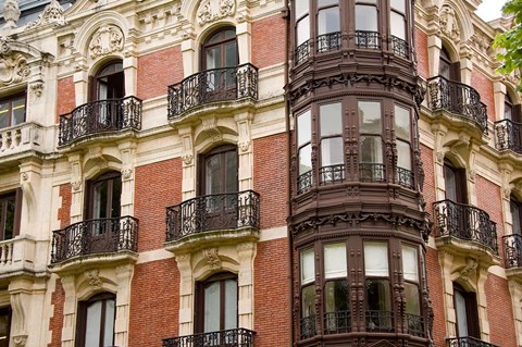Framed Typical Architecture, Bilbao, Spain Print