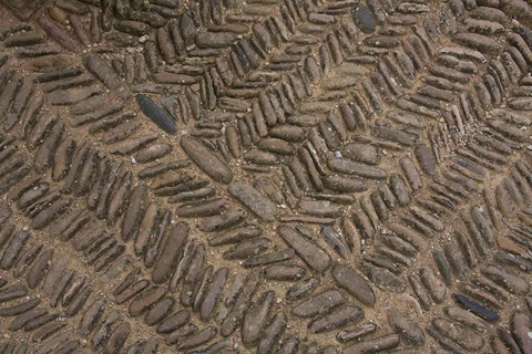 Framed Spain, Navarre, Muruzabal, Cobblestone Pattern Print