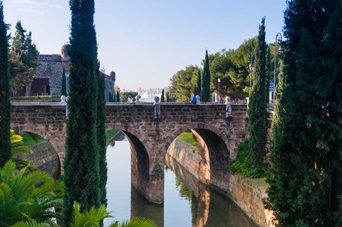 Framed River near Passeig Mallorca, Palma, Majorca, Balearic Islands, Spain Print