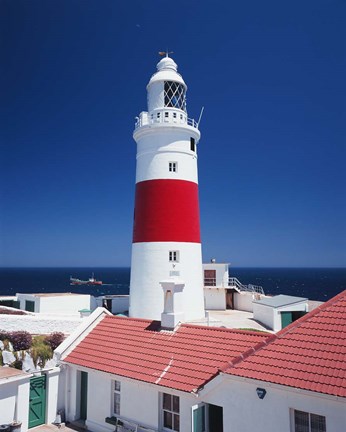 Framed Spain, Gibraltar, Europa Point, Lighthouse Print