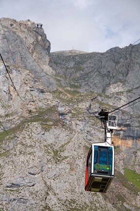 Framed Tram, Picos de Europa at Fuente De, Spain Print