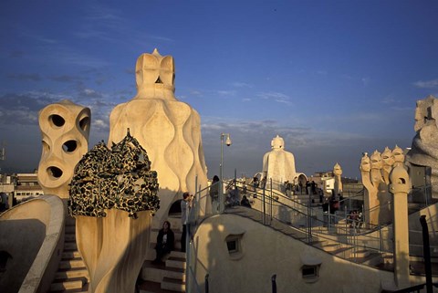 Framed Antonio Gaudi&#39;s Casa Mila, Barcelona, Spain Print