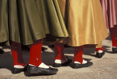 Framed Children&#39;s Dance Group at Poble Espanyol, Montjuic, Barcelona, Spain Print