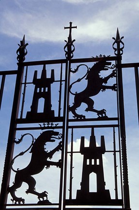 Framed Decorative Wrought-Iron Gate of Alcazar, Cordoba, Spain Print