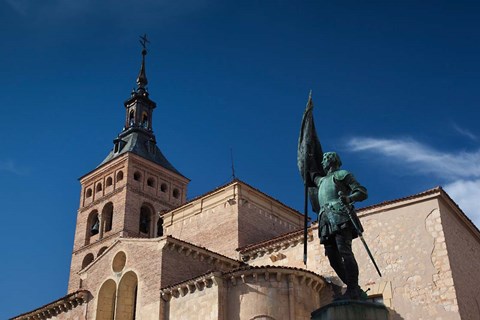 Framed Plaza San Martin and San Martin Church, Segovia, Spain Print