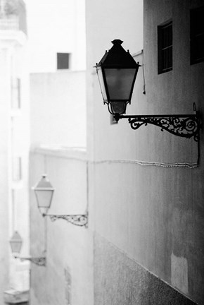 Framed Streelights, Palma, Mallorca, Spain Print